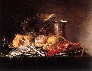 Jan Davidsz. de Heem Still-Life, Breakfast with Champaign Glass and Pipe France oil painting artist